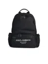 Dolce & Gabbana Sleek Black Backpack With Prominent White Logo Print In Black