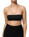 Dolce & Gabbana Black Nylon Blend Bandeau Strapless Tube Top In Black