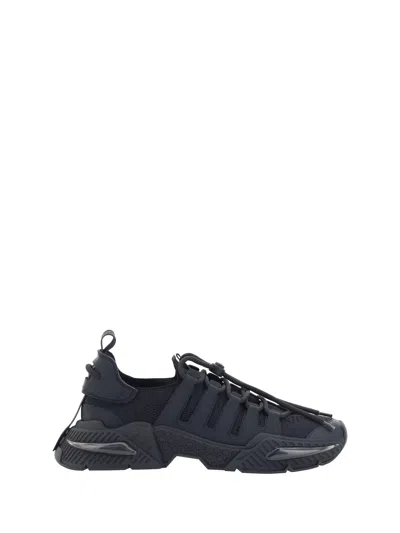 Dolce & Gabbana Black Nylon Blend Trainers In Nero/nero