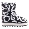 Dolce & Gabbana Black Nylon Boot In Animal Print