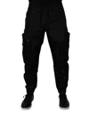 Dolce & Gabbana Black Nylon Cargo Jogger Men Sweatmen's Men's Pants In Black