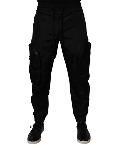 Dolce & Gabbana Black Nylon Cargo Jogger Men Sweatmen's Men's Pants