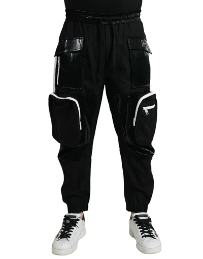 Dolce & Gabbana Black Nylon Cargo Jogger Men Sweatpants Trousers