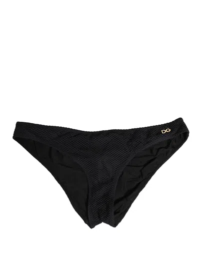 Dolce & Gabbana Black Nylon Dg Logo Plaque Regular Brief Underwear