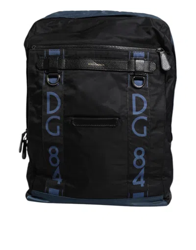 Dolce & Gabbana Black Nylon Dg Logo School Backpack Men's Bag