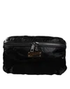Dolce & Gabbana Black Nylon Fabric Belt Waist Fanny Pack Bag In Black
