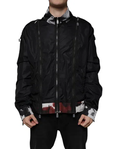 Dolce & Gabbana Nylon Full Zip Bomber Jacket Men In Black
