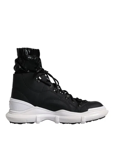 DOLCE & GABBANA DOLCE & GABBANA BLACK NYLON GALILEO HIGH TOP SNEAKERS MEN'S SHOES