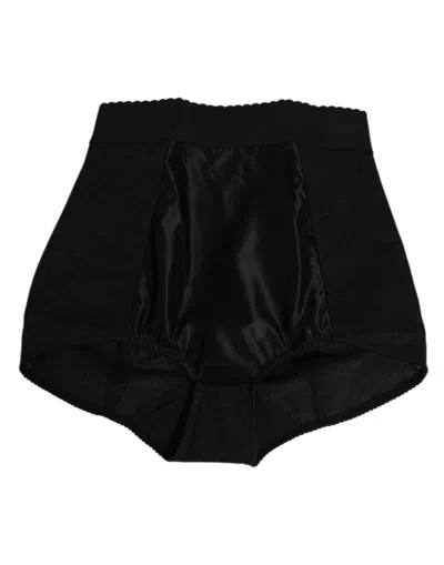 Dolce & Gabbana Black Nylon High Waist Short Panty Women's Underwear