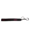 Dolce & Gabbana Black Nylon Logo Dg Crown Men's Holder Keychain Keyring In Black
