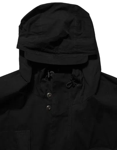 Dolce & Gabbana Hooded Nylon Windbreaker Jacket In Black