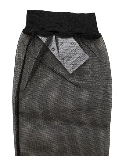 Dolce & Gabbana Black Nylon Mesh Sheer Calf Long Accessory Socks