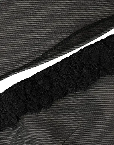 Dolce & Gabbana Black Nylon Mesh Sheer Calf Long Accessory Socks