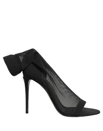 Dolce & Gabbana Black Nylon Mesh Sock Style Boots Women's Shoes
