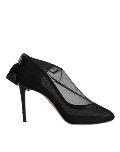 Pre-owned Dolce & Gabbana Black Nylon Mesh Sock Style Boots Women's Shoes ()