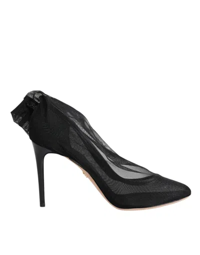 Pre-owned Dolce & Gabbana Black Nylon Mesh Sock Style Boots Women's Shoes ()