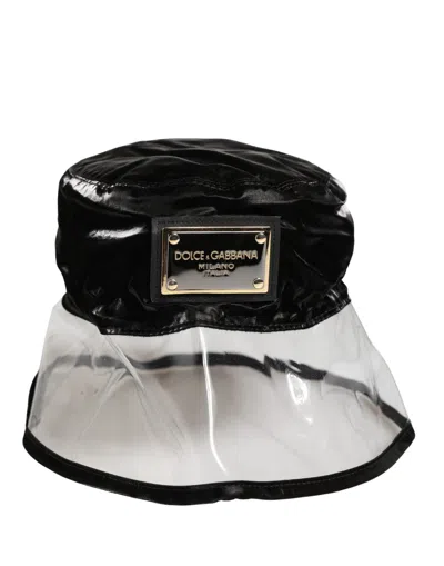 Dolce & Gabbana Black Nylon Plastic Fisherman Bucket Capello Men's Hat