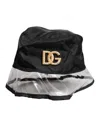 Dolce & Gabbana Black Nylon Pvc Dg Logo Bucket Women's Hat