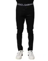 Dolce & Gabbana Black Nylon Skinny Men Jogger Pants In Black