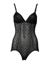 Dolce & Gabbana Black Nylon Stretch Bodysuit Lingerie Underwear In Black
