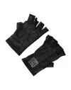 Dolce & Gabbana Black Nylon Wrist Length Fingerless Mitten Gloves In Black