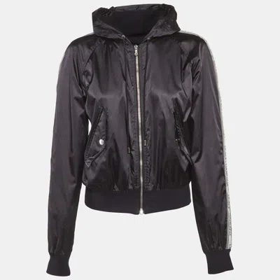Pre-owned Dolce & Gabbana Black Nylon Zip-up Bomber Jacket M