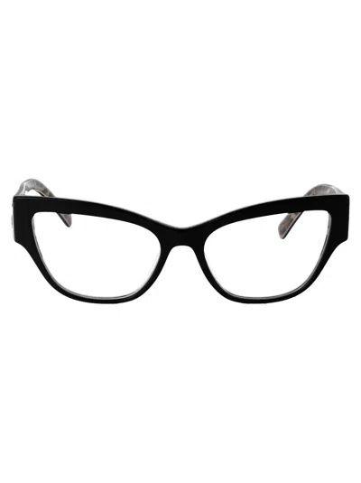 Dolce & Gabbana Black On Leo Brown Acetate Optical Glasses