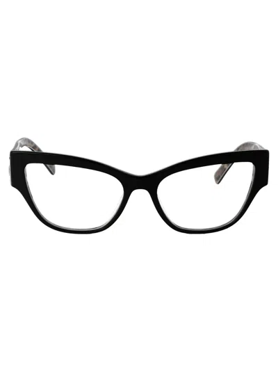 Dolce & Gabbana Black On Leo Brown Acetate Optical Glasses