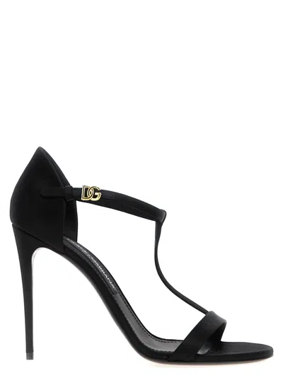 DOLCE & GABBANA BLACK OPEN TOE HEELS