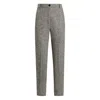 Dolce & Gabbana Virgin Wool Jacquard Slim Trousers In Gray