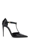 Dolce & Gabbana Black Pumps With Stiletto Heel And Croco Print In Leather Woman In Black