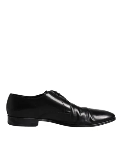 Pre-owned Dolce & Gabbana Black Patent Leather Derby Men Dress Men's Shoes ()