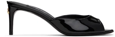 DOLCE & GABBANA BLACK PATENT LEATHER MULES