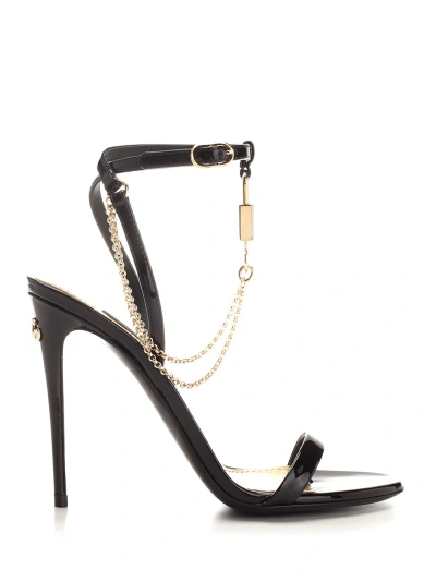 Dolce & Gabbana Black Patent Sandal