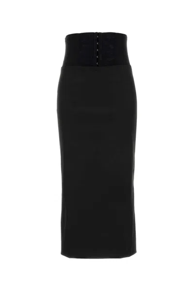 DOLCE & GABBANA BLACK PENCIL SKIRT