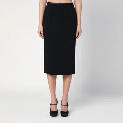 DOLCE & GABBANA BLACK PENCIL SKIRT IN WOOL CRÊPE
