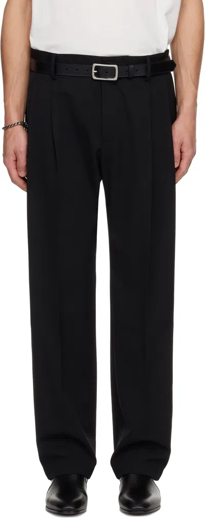 Dolce & Gabbana Wool Gabardine Casual Trousers In Black