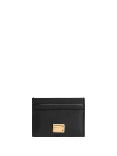 Dolce & Gabbana Black Plongé Calf Leather Card Holder