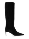 Dolce & Gabbana Black High Boots With Dg Logo In Suede Woman In Black