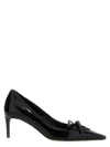 Dolce & Gabbana Glossy Leather Bow Stiletto Pumps In Black