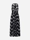 Dolce & Gabbana Pleated Chiffon Calf-length Dress With Polka-dot Print