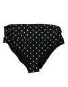 Dolce & Gabbana Black Polka Dot Swimsuit Bikini Bottom Women's Swimwear In Black And White