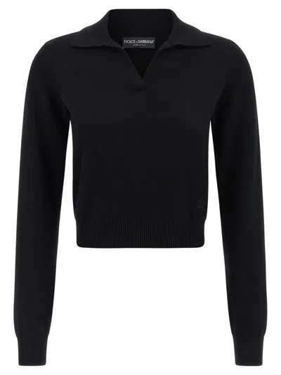 Dolce & Gabbana Black Sweater With Neckline
