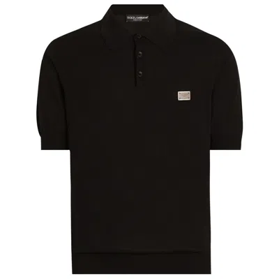 Dolce & Gabbana Black Polo Shirts Men