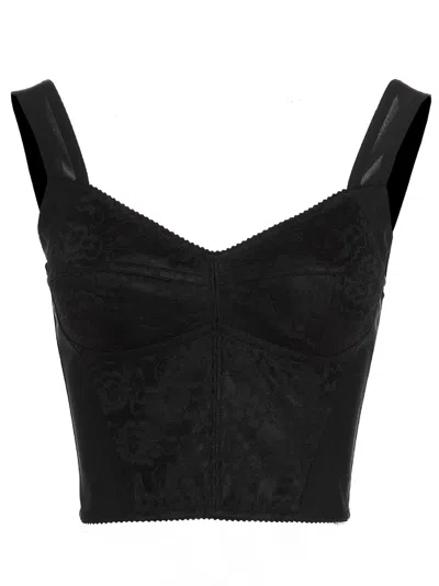 Dolce & Gabbana Black Polyamide Tank Women's Tops