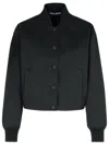 Dolce & Gabbana Black Polyester Blend Bomber Jacket In Black