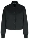 Dolce & Gabbana Black Polyester Blend Bomber Jacket In Black