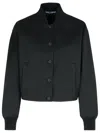 Dolce & Gabbana Black Polyester Blend Bomber Jacket In Black