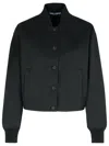 Dolce & Gabbana Black Polyester Blend Bomber Jacket In Black