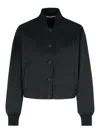 Dolce & Gabbana Black Polyester Blend Bomber Jacket In Negro